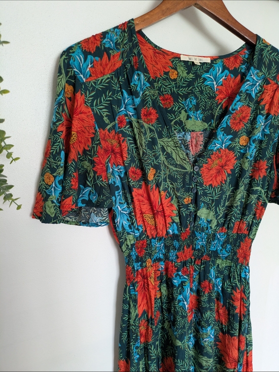 Abel The Label Dresses & Skirts - Boutique Floral High Low Midi Dress | Boho Cottagecore Romantic Smocked Waist